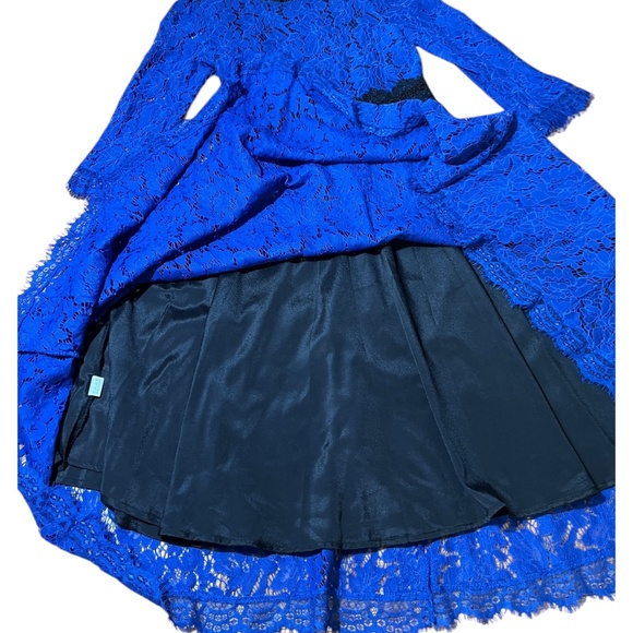 Cobalt Blue & Black detail Lace Midi Dress Size 4 - Picture 4 of 10